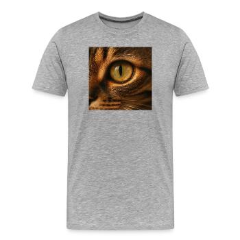 Animal - Cat, Close Up Of Eye - Men's Premium Organic T-Shirt - heather grey - Front - Damien (186cm)