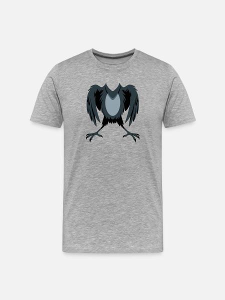 Raven Wings Silhouette - Men's Premium Organic T-Shirt - heather grey