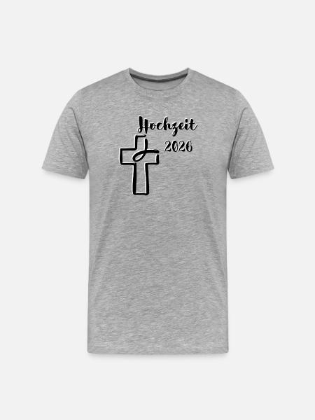 Wedding 2026 Wedding Celebrate Cross Fish - Men's Premium Organic T-Shirt - heather grey