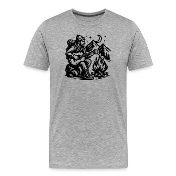 Feu de camp - T-shirt bio Premium Homme - gris chiné - Devant - Damien (186cm)