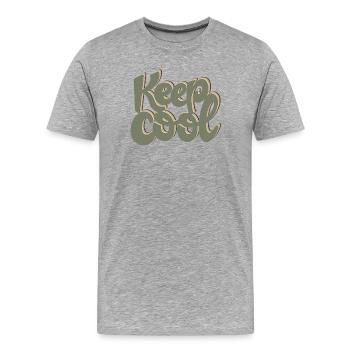 KEEP COOL - Männer Premium Bio T-Shirt - Grau meliert - Vorne - Damien (186cm)