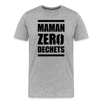 Zero Waste Mama - Männer Premium Bio T-Shirt - Grau meliert - Vorne - Damien (186cm)