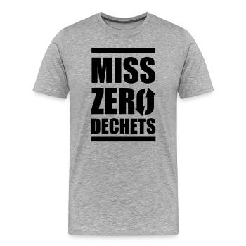 Miss Zero Waste - Männer Premium Bio T-Shirt - Grau meliert - Vorne - Damien (186cm)