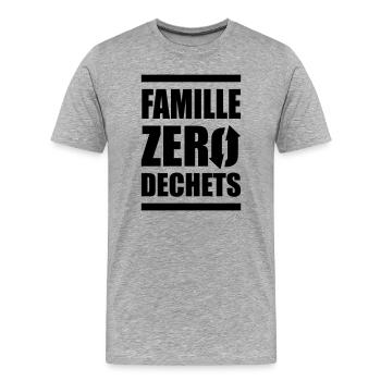 Zero Waste Familie - Männer Premium Bio T-Shirt - Grau meliert - Vorne - Damien (186cm)