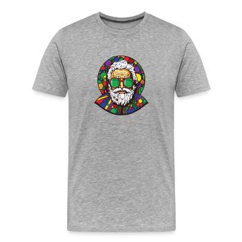 Père Noël Noël coloré Père Noël - T-shirt bio Premium Homme - gris chiné - Devant - Damien (186cm)