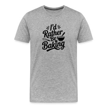 I’d Rather Be Baking - Men's Premium Organic T-Shirt - heather grey - Front - Damien (186cm)