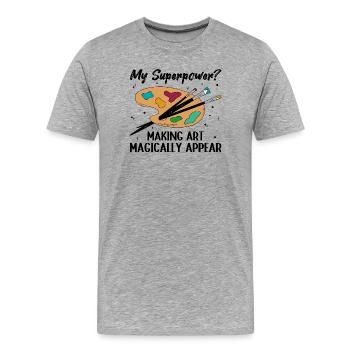 Cool Artist Making Art Magically Appear Painter - Men's Premium Organic T-Shirt - heather grey - Front - Damien (186cm)