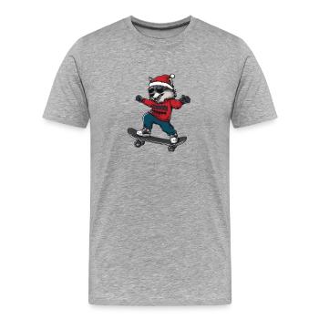 Wolf Christmas Funny - Men's Premium Organic T-Shirt - heather grey - Front - Damien (186cm)