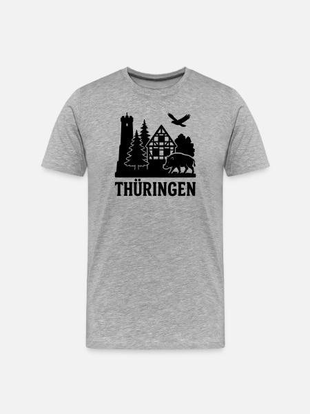 Thuringia Silhouette - Men's Premium Organic T-Shirt - heather grey