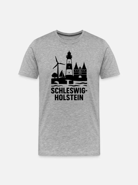 Schleswig Holstein Landmarks - Men's Premium Organic T-Shirt - heather grey