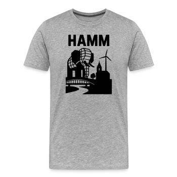 Hamm Westfalen Wahrzeichen - Männer Premium Bio T-Shirt - Grau meliert - Vorne - Damien (186cm)