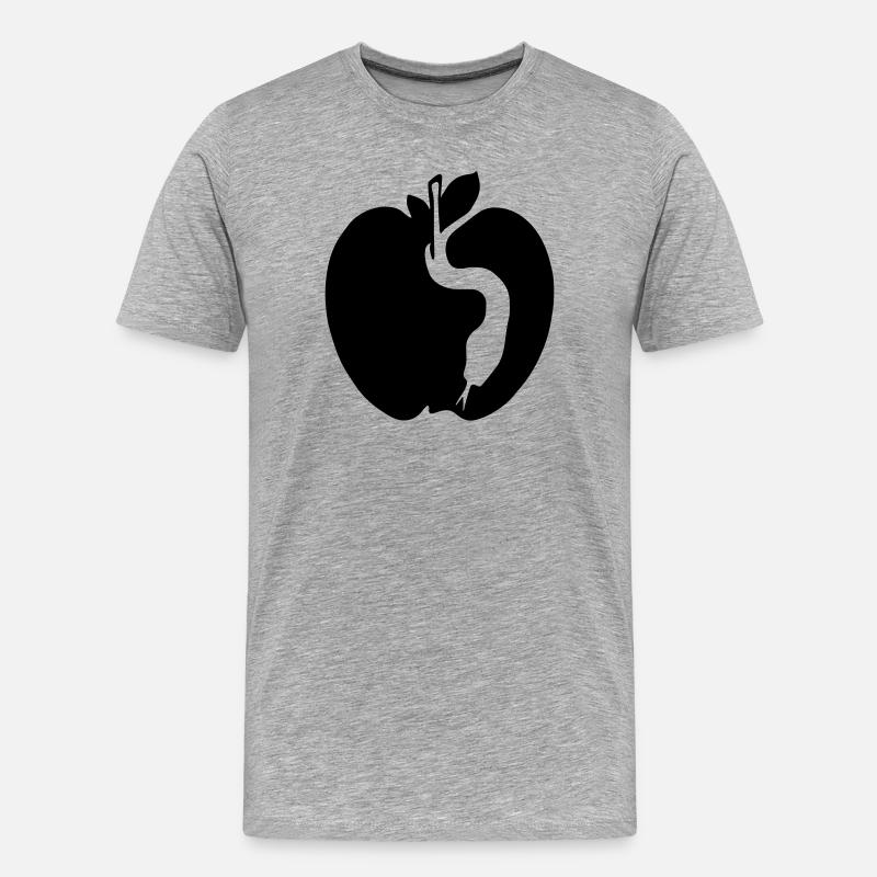 Schlange & Apfel - Männer Premium Bio T-Shirt - Grau meliert