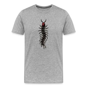 Mille-pattes - T-shirt bio Premium Homme - gris chiné - Devant - Damien (186cm)