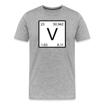 Vanadium V-Element Vanadium Design - Men's Premium Organic T-Shirt - heather grey - Front - Damien (186cm)