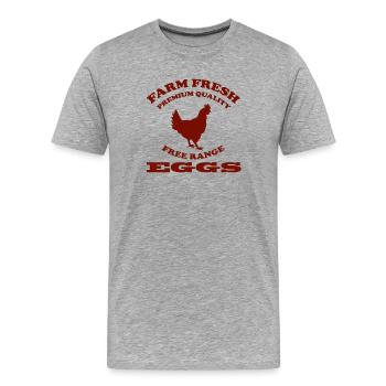 EGGS - Männer Premium Bio T-Shirt - Grau meliert - Vorne - Damien (186cm)