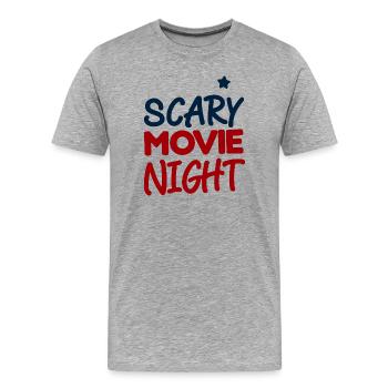 Nuit Ciné Horreur - T-shirt bio Premium Homme - gris chiné - Devant - Damien (186cm)