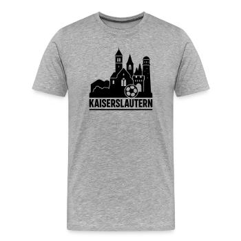 Kaiserslautern Wahrzeichen Silhouette - Männer Premium Bio T-Shirt - Grau meliert - Vorne - Damien (186cm)