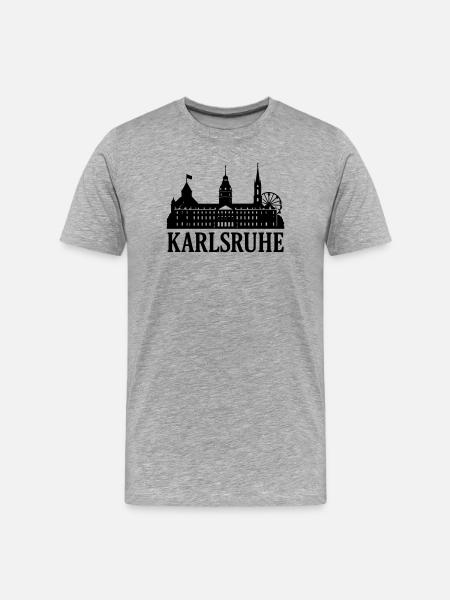 Silhouette de Karlsruhe - T-shirt bio Premium Homme - gris chiné