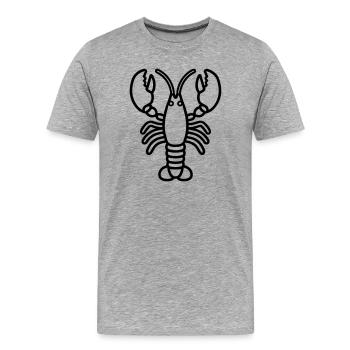 Homard - T-shirt bio Premium Homme - gris chiné - Devant - Damien (186cm)
