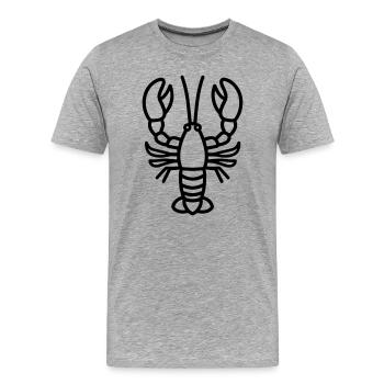 Homard - T-shirt bio Premium Homme - gris chiné - Devant - Damien (186cm)