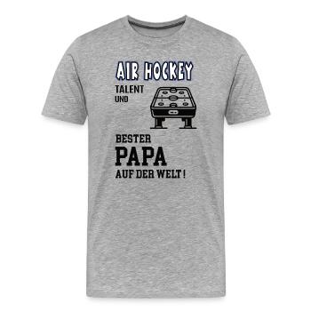 Air Hockey Player Air Hockey Dad Father Man - Men's Premium Organic T-Shirt - heather grey - Front - Damien (186cm)