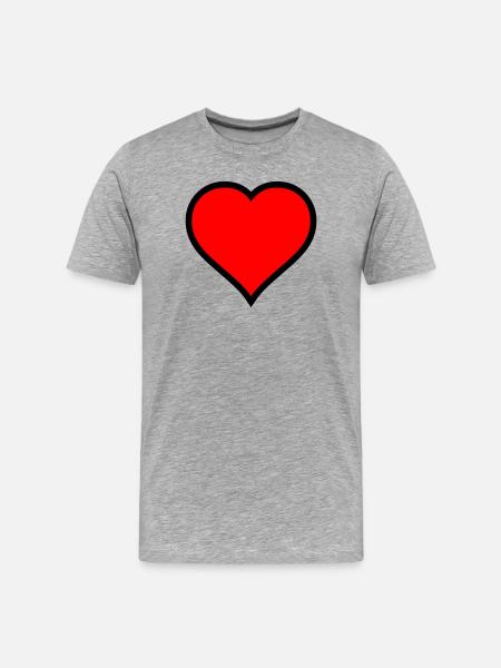 Red Heart Icon Print - Men's Premium Organic T-Shirt - heather grey