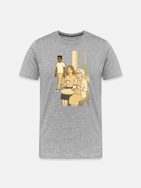 Coffee hour generations - Men's Premium Organic T-Shirt - heather grey