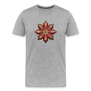 Frost Symbol Snow Star Winter - Men's Premium Organic T-Shirt - heather grey - Front - Damien (186cm)