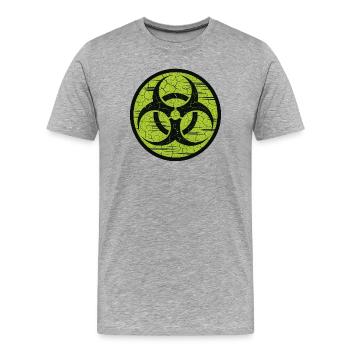 Unterirdische biologische Gefahr - Contamination Zombie - Männer Premium Bio T-Shirt - Grau meliert - Vorne - Damien (186cm)