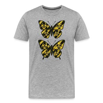 Papillons Underground Bioharzard - T-shirt bio Premium Homme - gris chiné - Devant - Damien (186cm)