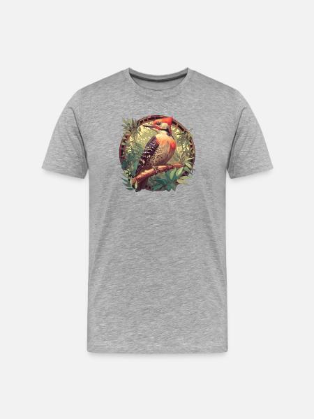 Spechte Specht - Männer Premium Bio T-Shirt - Grau meliert