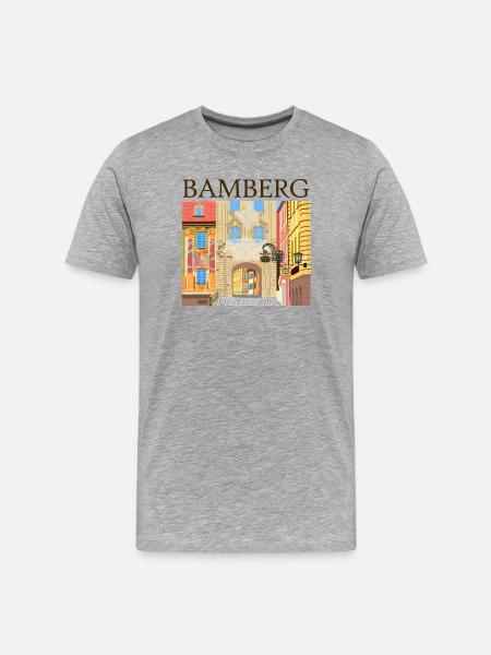 Bamberg, Bavaria Hand Drawing - Men's Premium Organic T-Shirt - heather grey