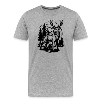 Deer - Men's Premium Organic T-Shirt - heather grey - Front - Damien (186cm)