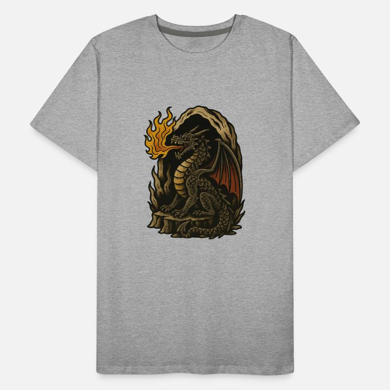Flammender Drache Männer Premium Bio T-Shirt