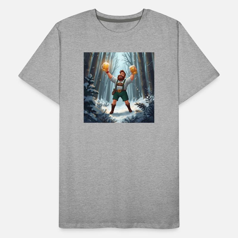 Bierheld im Winterwald Männer Premium Bio T-Shirt