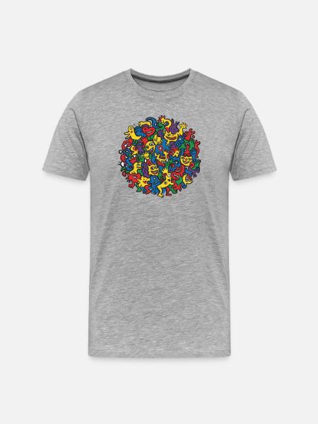 Lebendige Kunst - Männer Premium Bio T-Shirt - Grau meliert