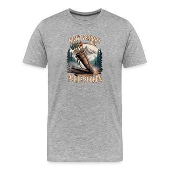 Conception de tir à l’arc pour les archers et les parcours - T-shirt bio Premium Homme - gris chiné - Devant - Damien (186cm)