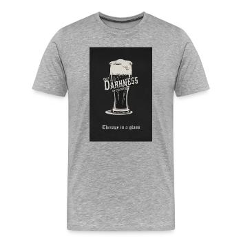 Hello Darkness – Therapy in a Glass - Men's Premium Organic T-Shirt - heather grey - Front - Damien (186cm)