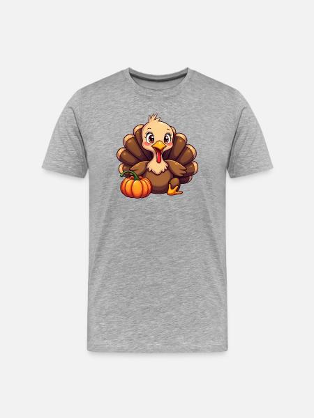 Bébé dinde de Thanksgiving - T-shirt bio Premium Homme - gris chiné