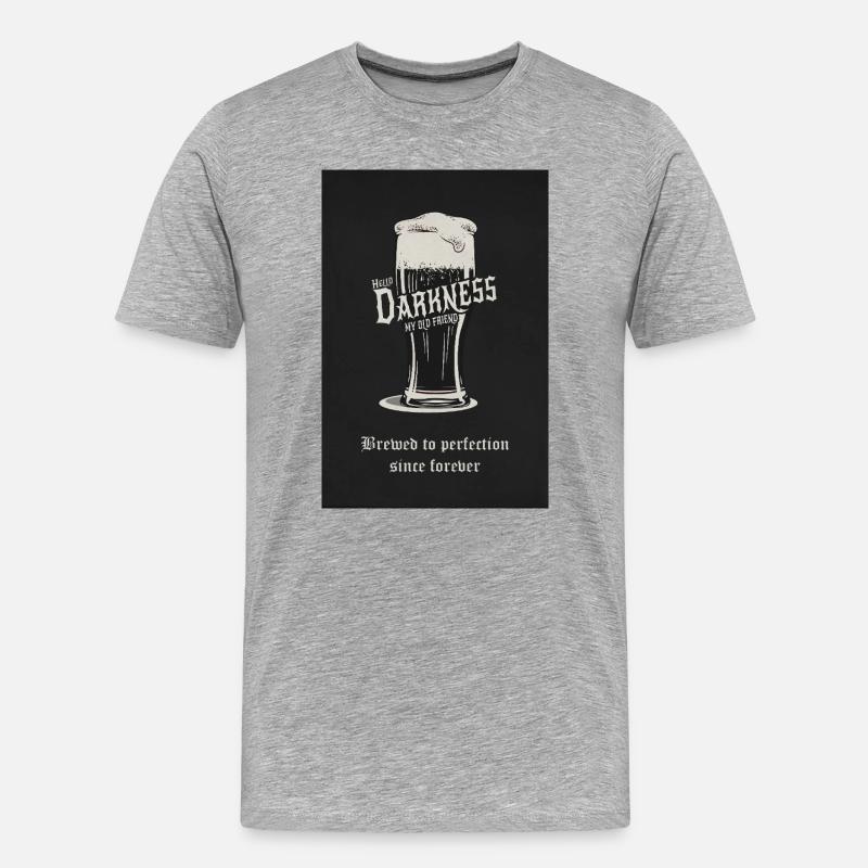 Hello Darkness – Brewed to Perfection - Männer Premium Bio T-Shirt - Grau meliert