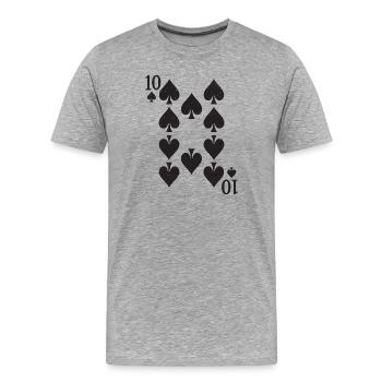 Ten Spades Card - Men's Premium Organic T-Shirt - heather grey - Front - Damien (186cm)