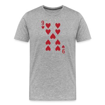 Carte Neuf Coeurs - T-shirt bio Premium Homme - gris chiné - Devant - Damien (186cm)