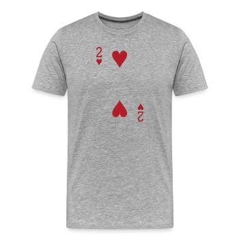 Zwei Herz Doppelkopf Karte Rome - Männer Premium Bio T-Shirt - Grau meliert - Vorne - Damien (186cm)