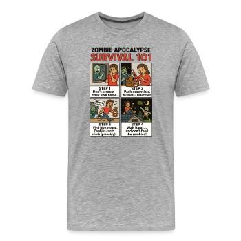 Zombie Survival Guide - Männer Premium Bio T-Shirt - Grau meliert - Vorne - Damien (186cm)