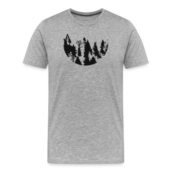 Waldkreis Silhouette - Männer Premium Bio T-Shirt - Grau meliert - Vorne - Damien (186cm)