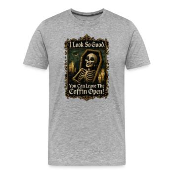 Cercueil Diva - T-shirt bio Premium Homme - gris chiné - Devant - Damien (186cm)