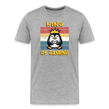 ROI DU JEU - T-shirt bio Premium Homme - gris chiné - Devant - Damien (186cm)