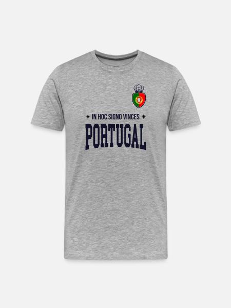 Portugalia Bold 2025 Koszulka Typograficzna - Ekologiczna koszulka męska Premium - szary melanż