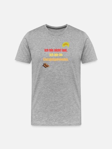 Energiemodus Motivationsspruch - Männer Premium Bio T-Shirt - Grau meliert