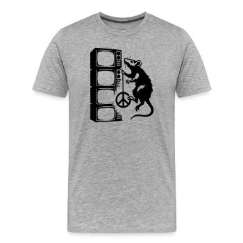 Rat with screen - Men's Premium Organic T-Shirt - heather grey - Front - Damien (186cm)